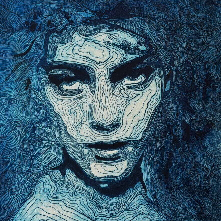 Raíces I, Grabado en aluminio, aguafuerte