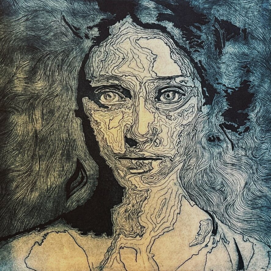 Raíces II, Grabado en aluminio, aguafuerte